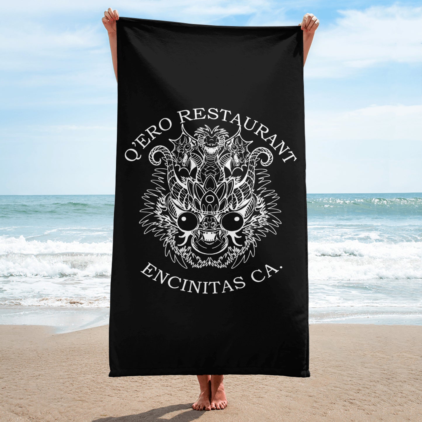 Diablada White Outline - Towel