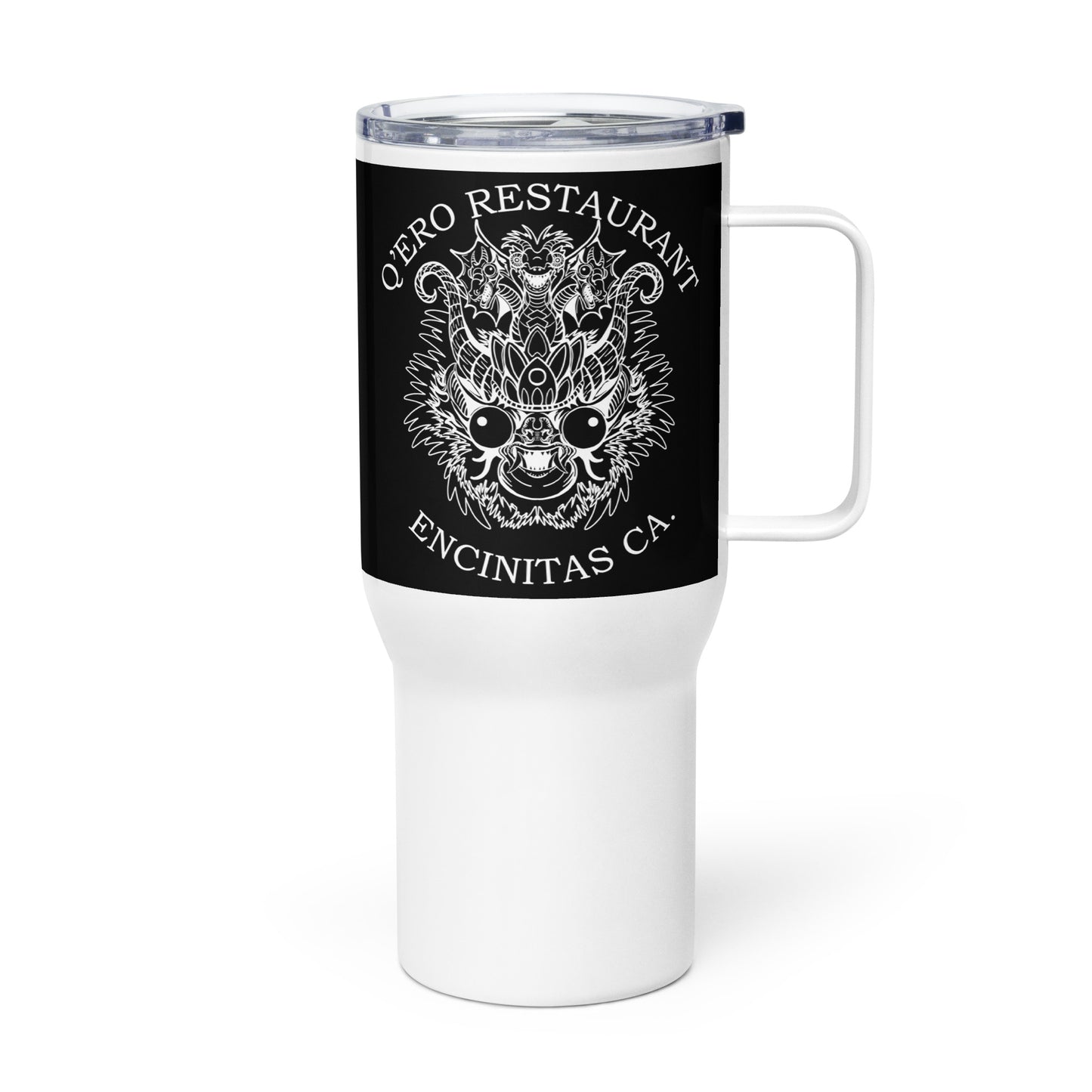 Diablada White Outline - Travel mug with a handle