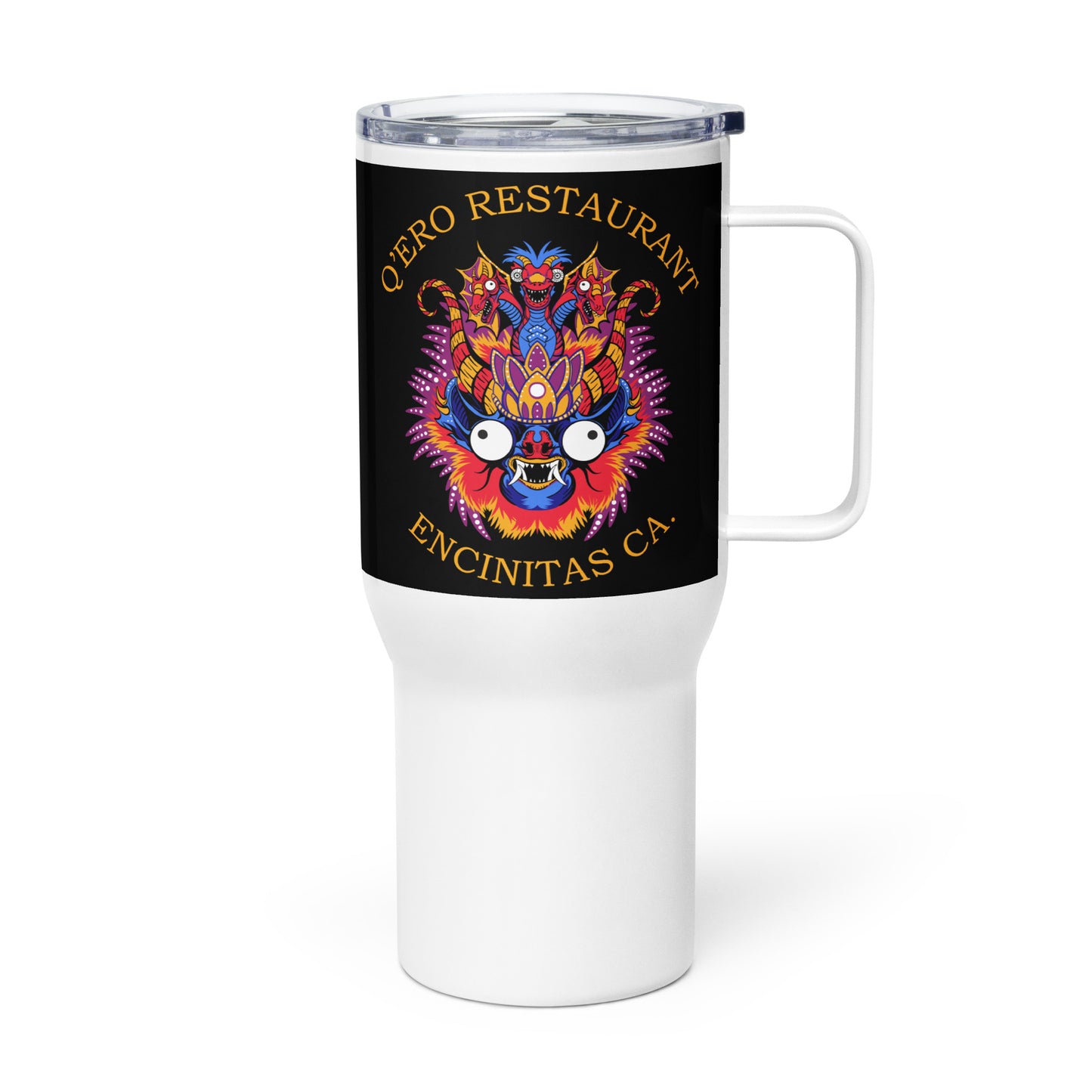 Diablada Blue/Orange - Travel mug with a handle
