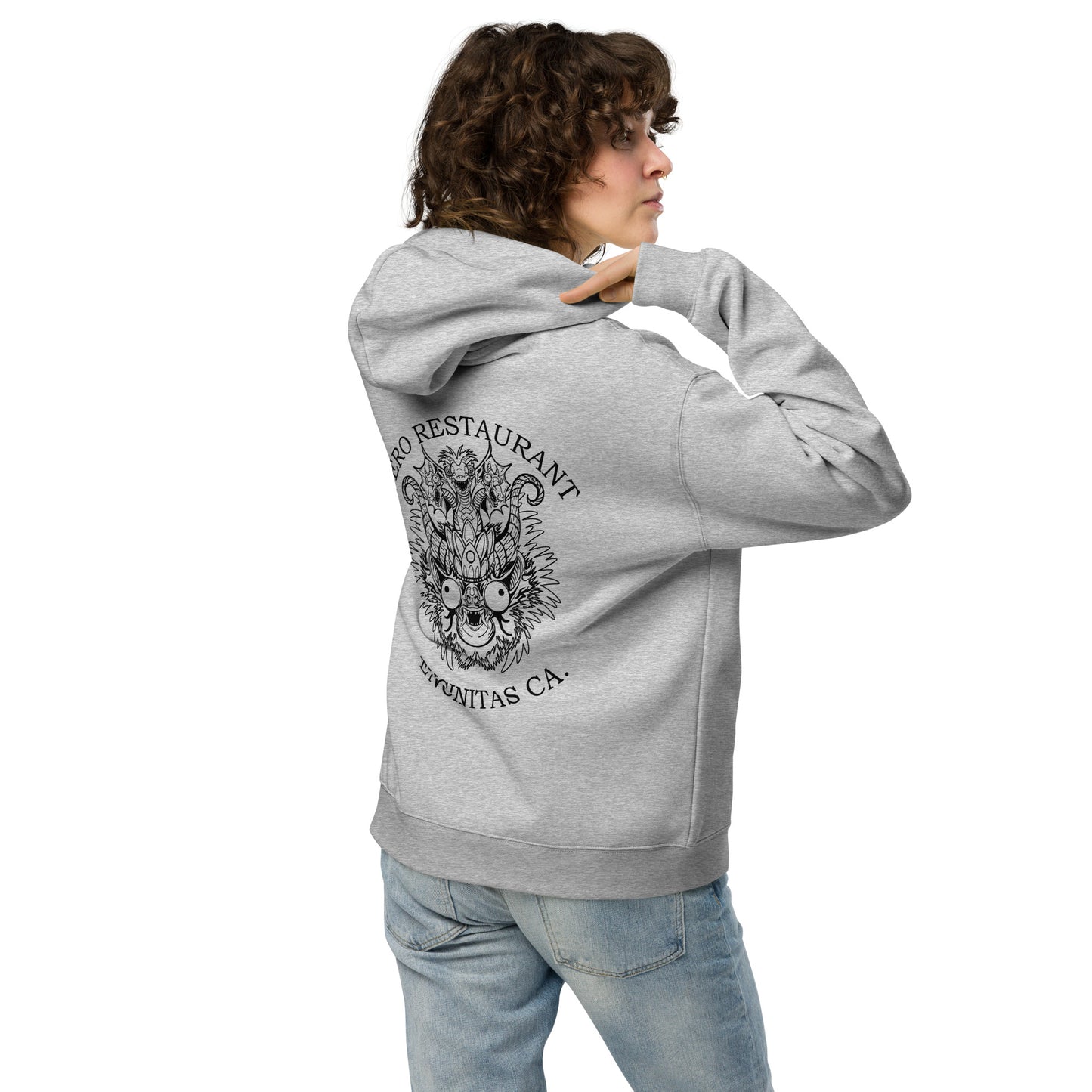 Diablada Black Outline - Thick No-Drawstring Oversized Hoodie