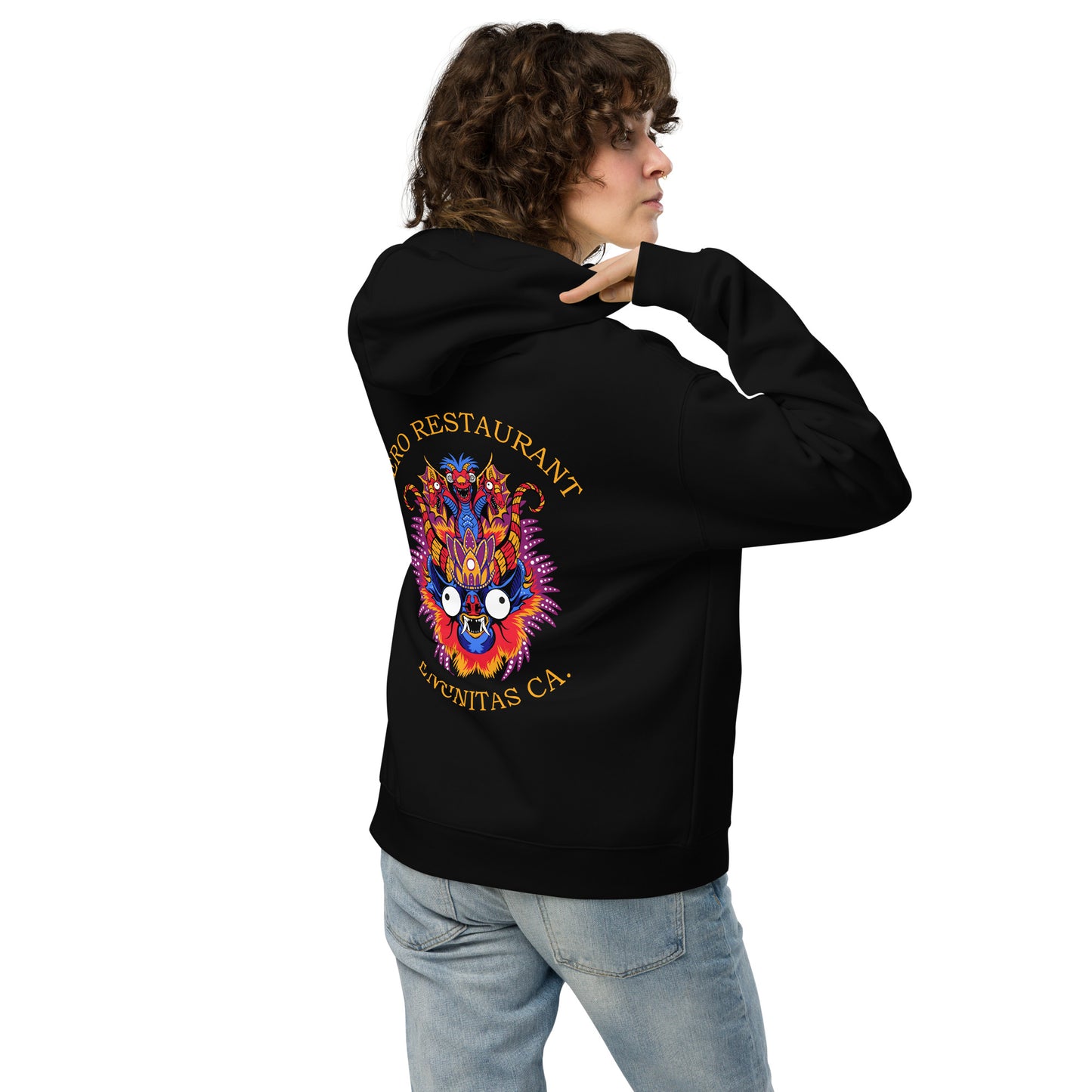 Diablada Blue/Orange - Thick No-Drawstring Oversized Hoodie