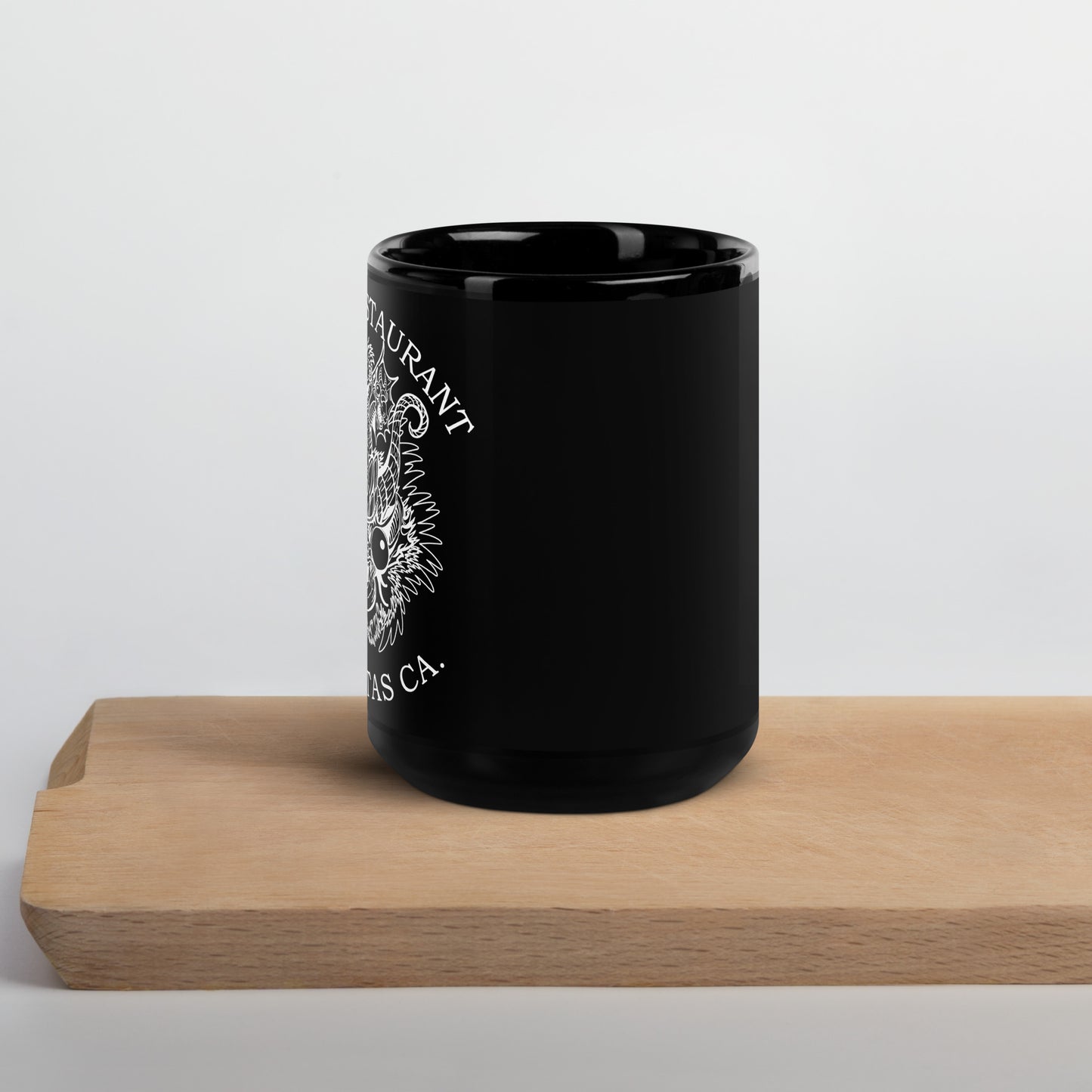 Diablada White Outline - Black Glossy Mug