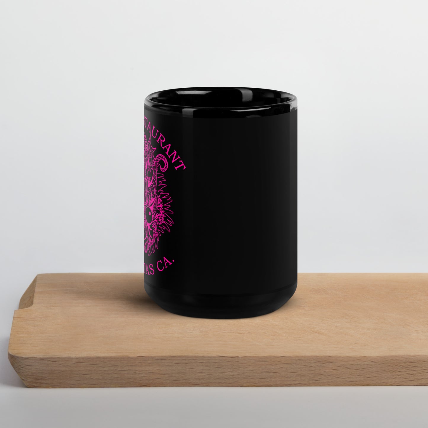 Diablada Pink Outline  - Black Glossy Mug