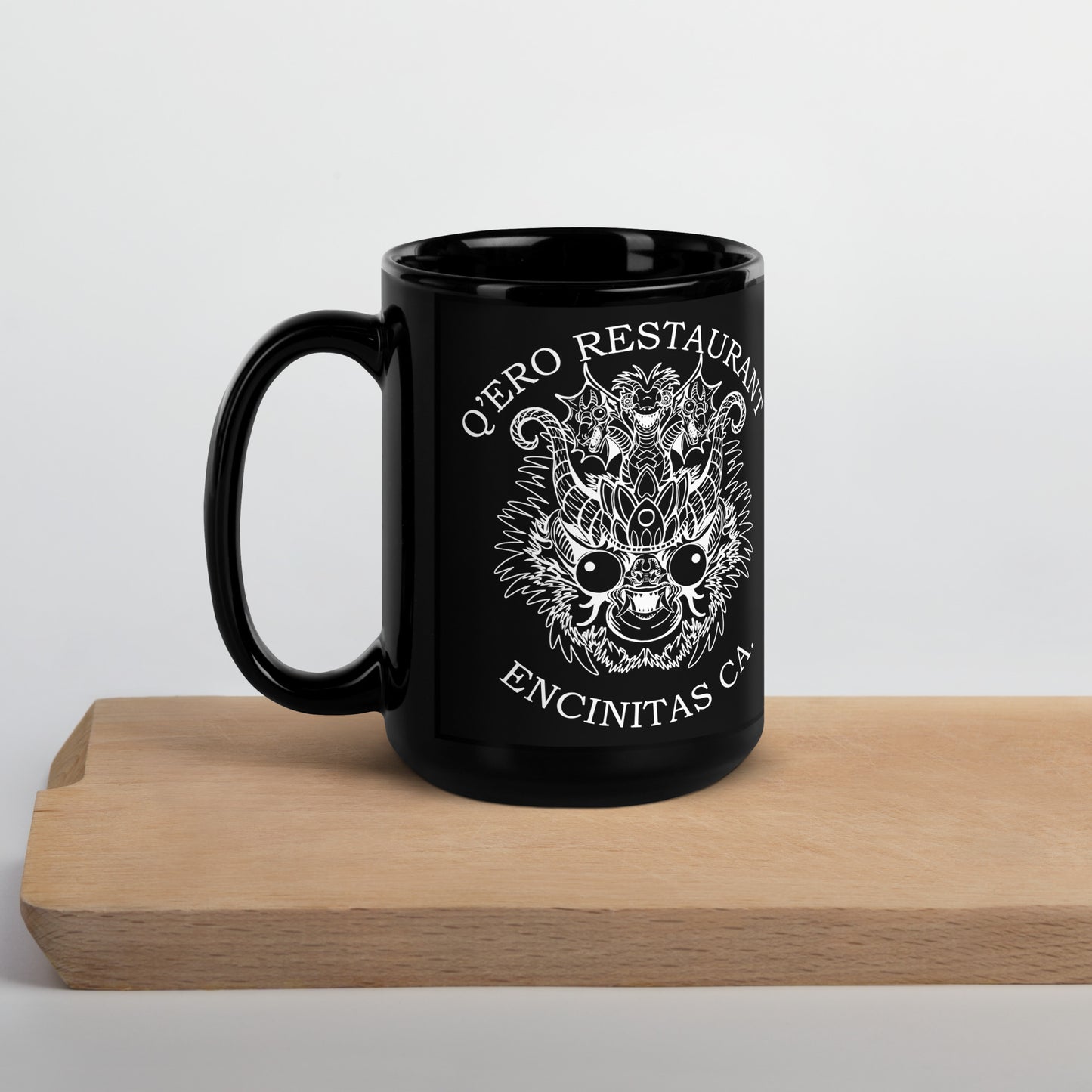 Diablada White Outline - Black Glossy Mug