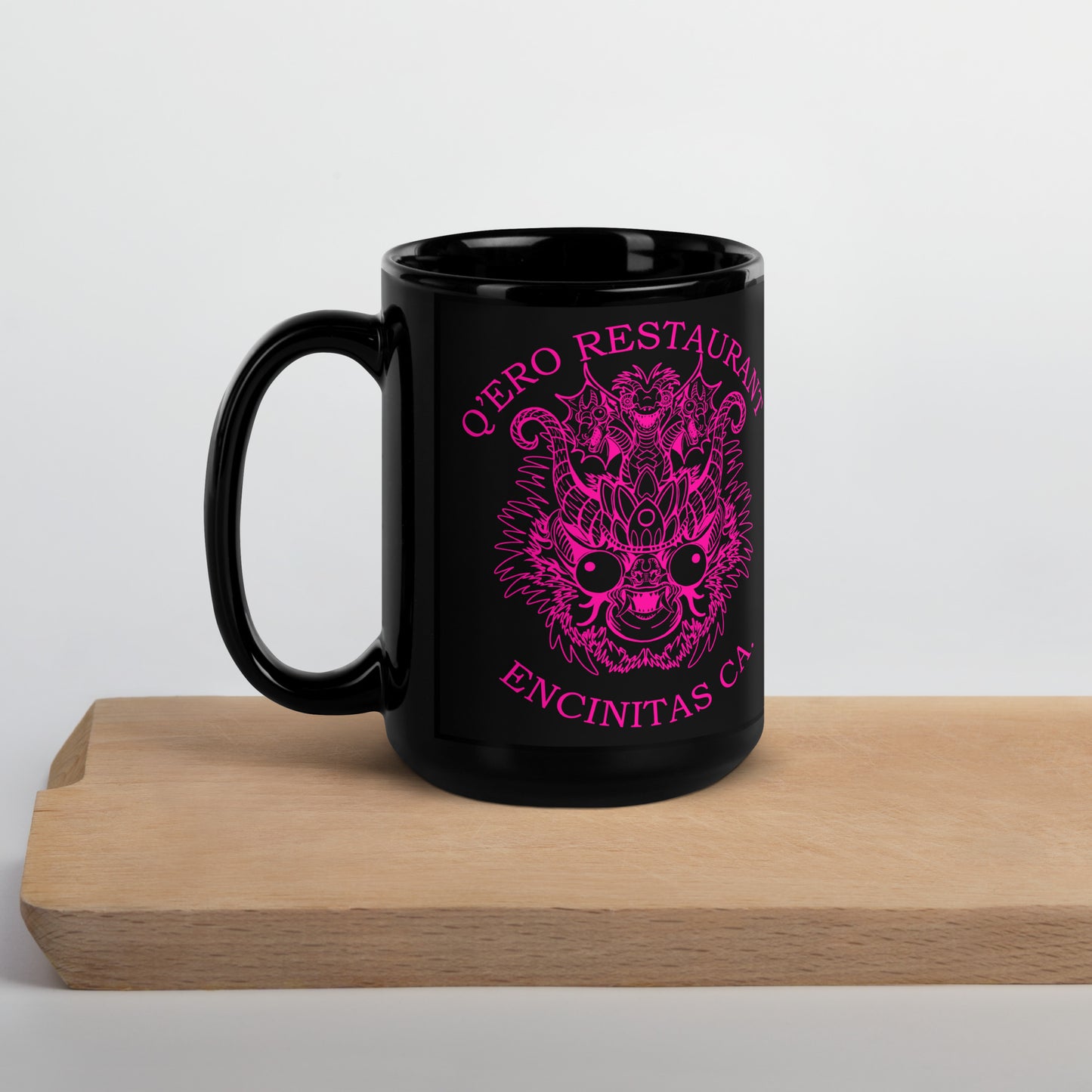 Diablada Pink Outline  - Black Glossy Mug