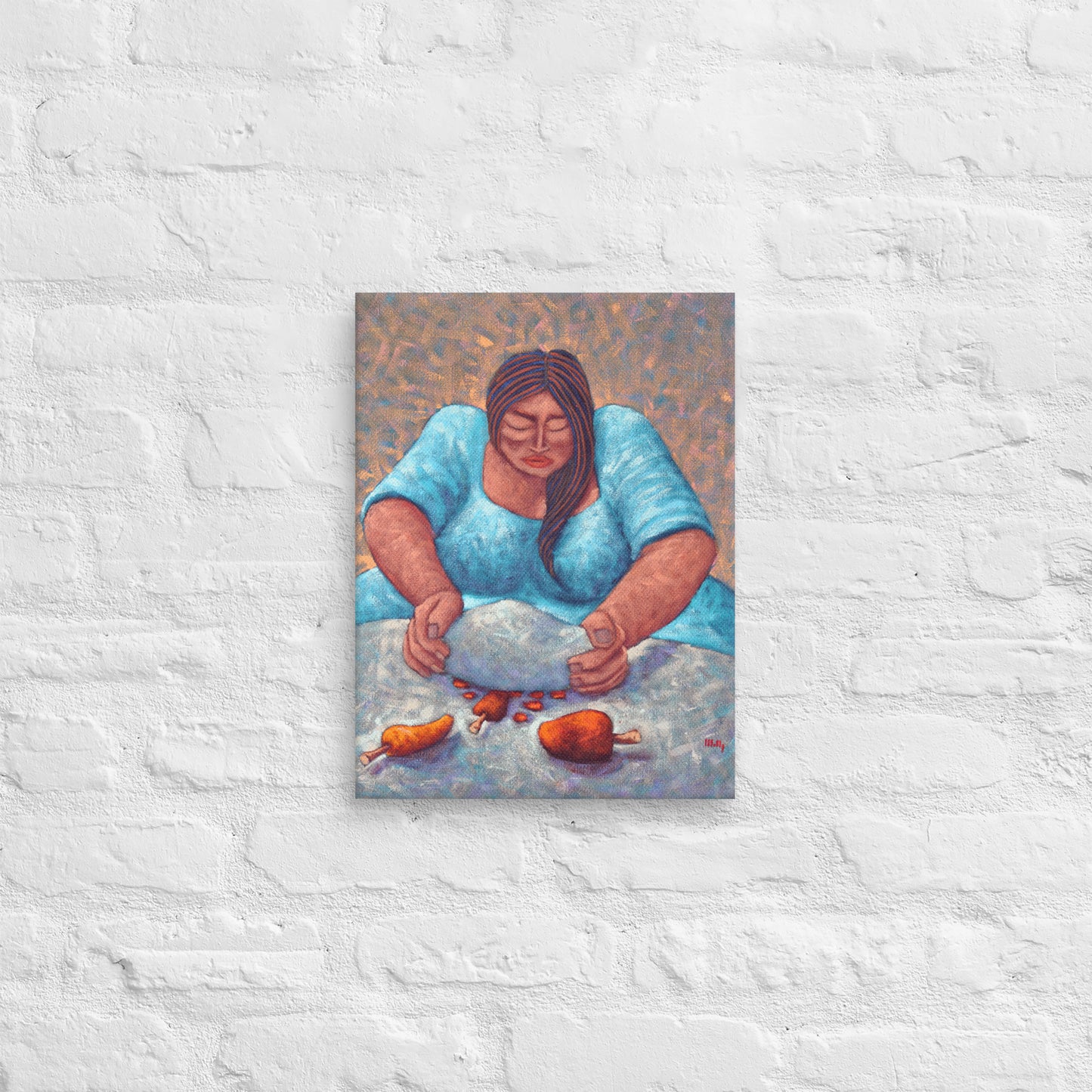 Moliendo Aji Amarillo Canvas Print