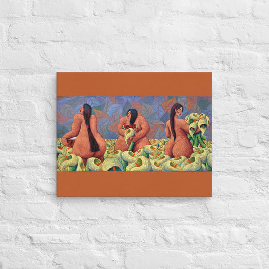 Mujeres Con Calas Canvas Print