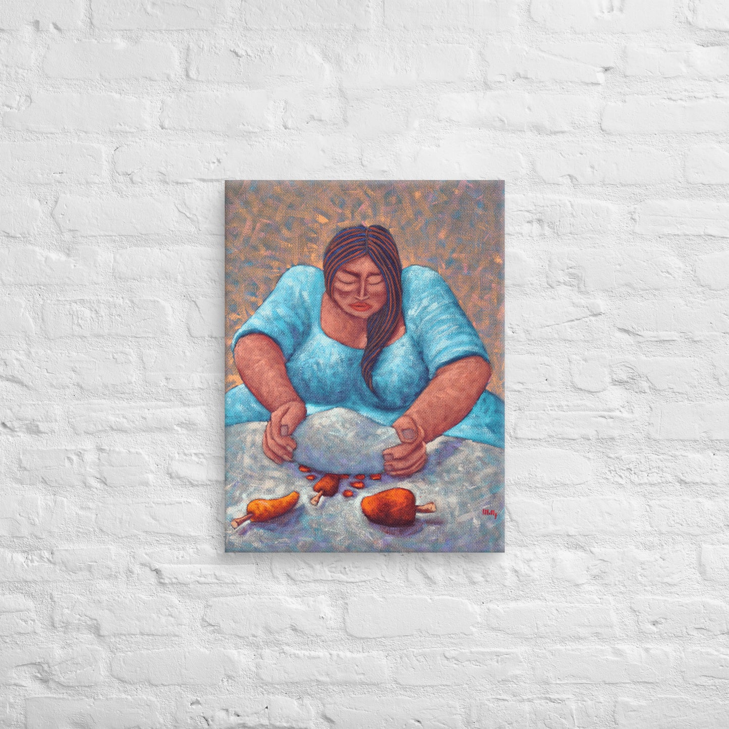 Moliendo Aji Amarillo Canvas Print