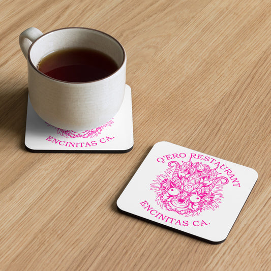Diablada Pink Outline - Cork-back coaster