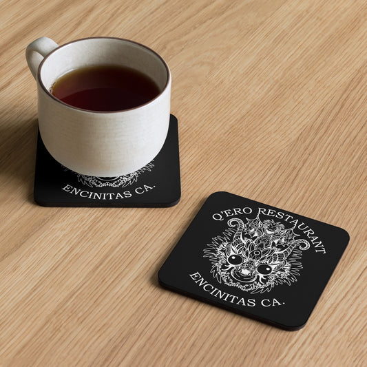 Diablada White Outline - Cork-back coaster