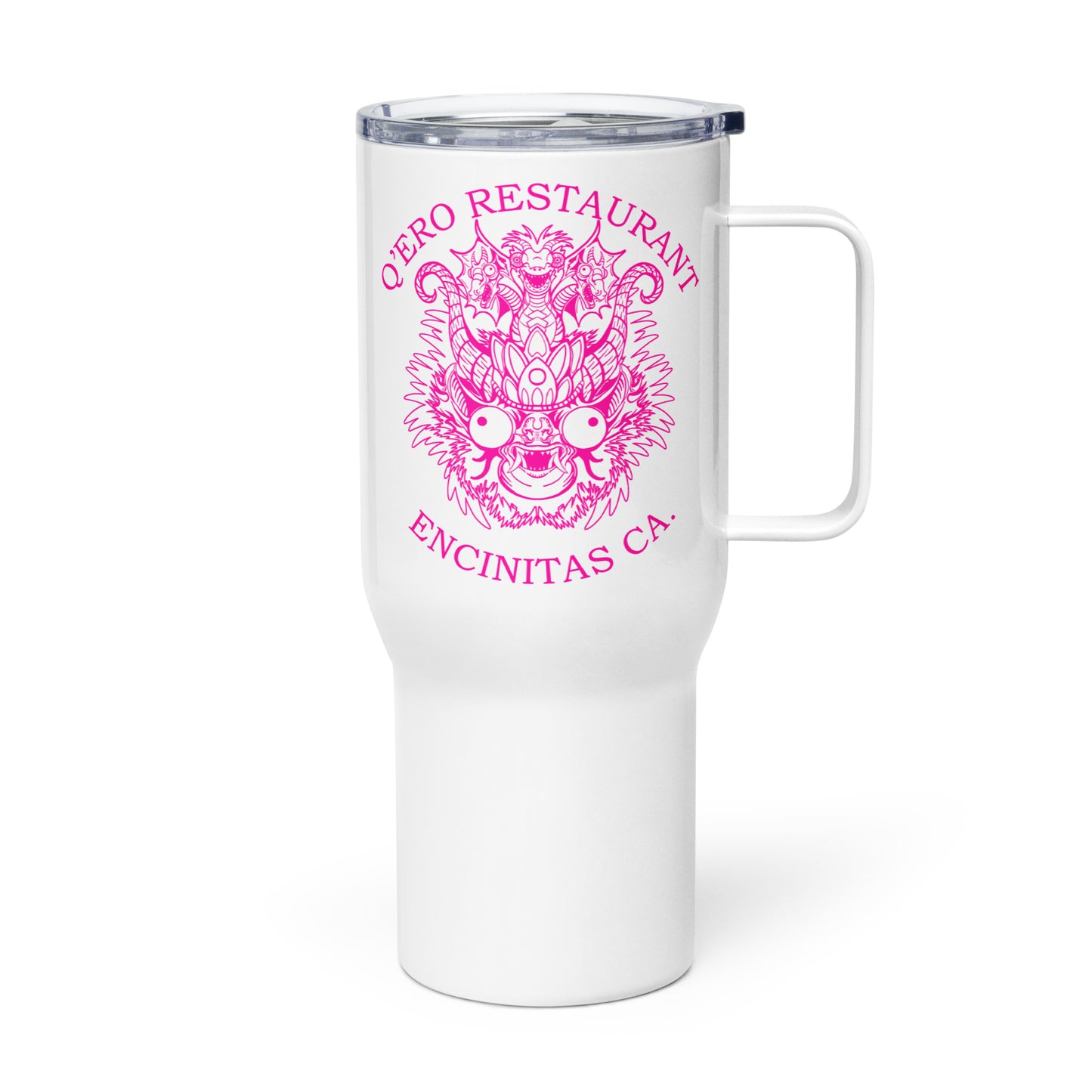 Diablada Pink Outline - Travel mug with a handle