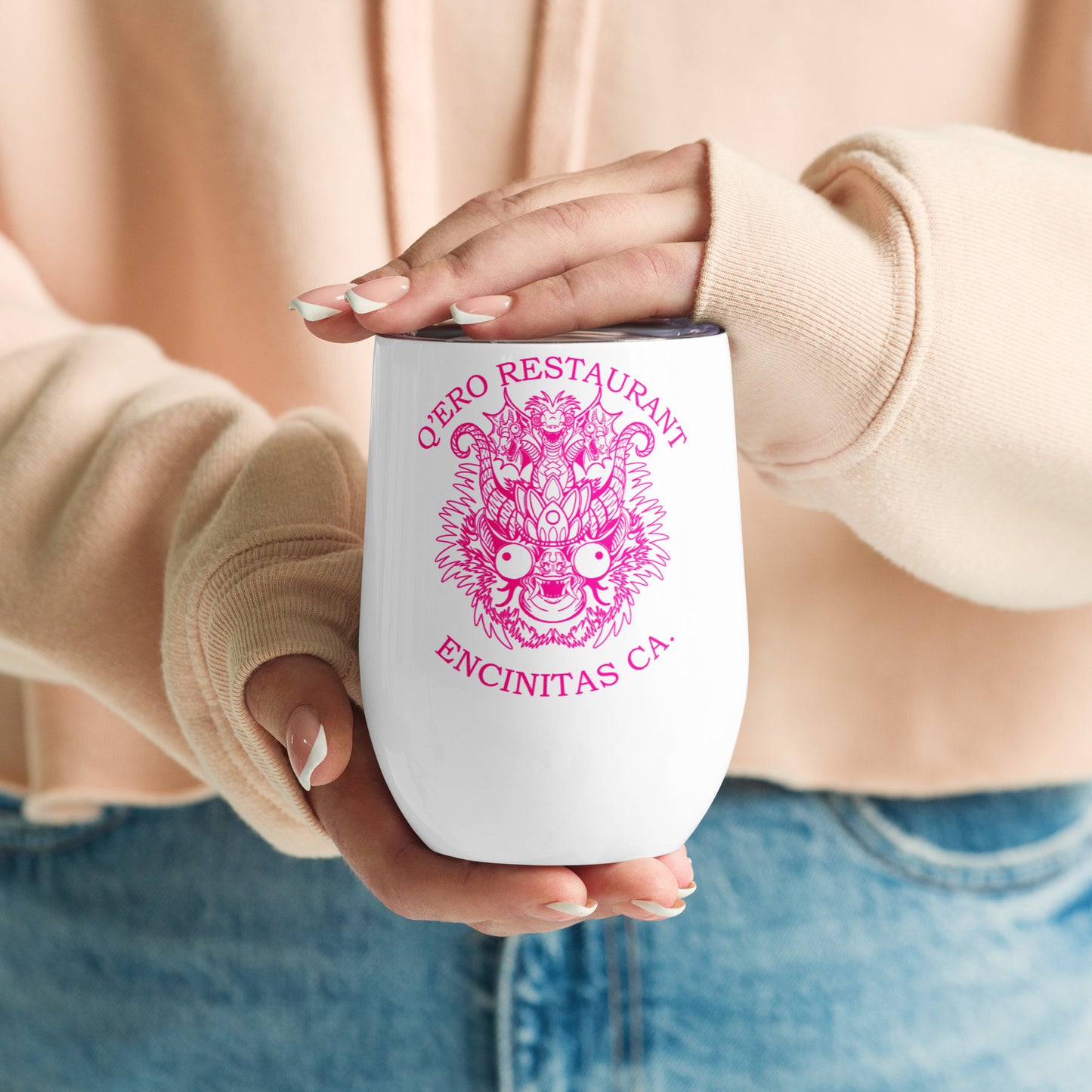 Diablada Pink Outline - Wine tumbler