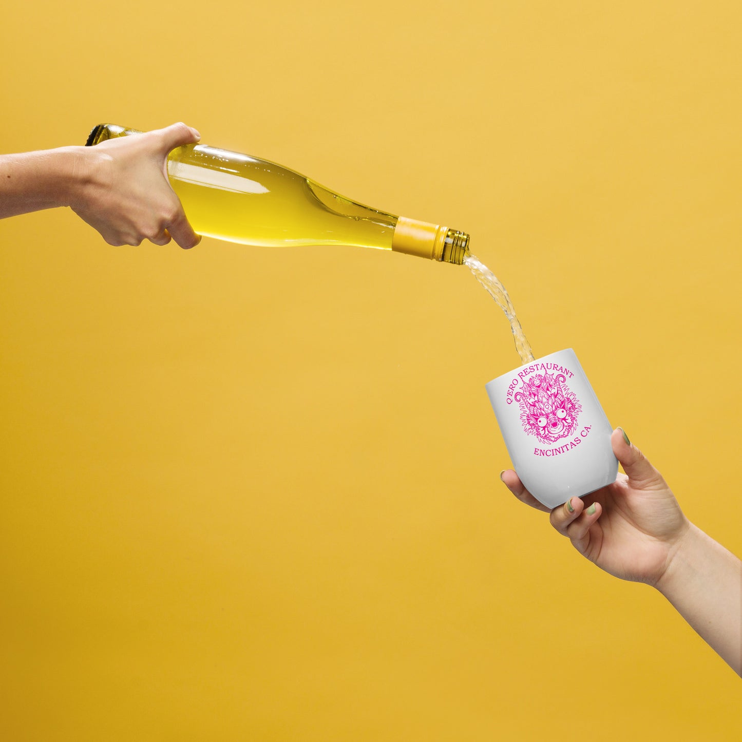 Diablada Pink Outline - Wine tumbler