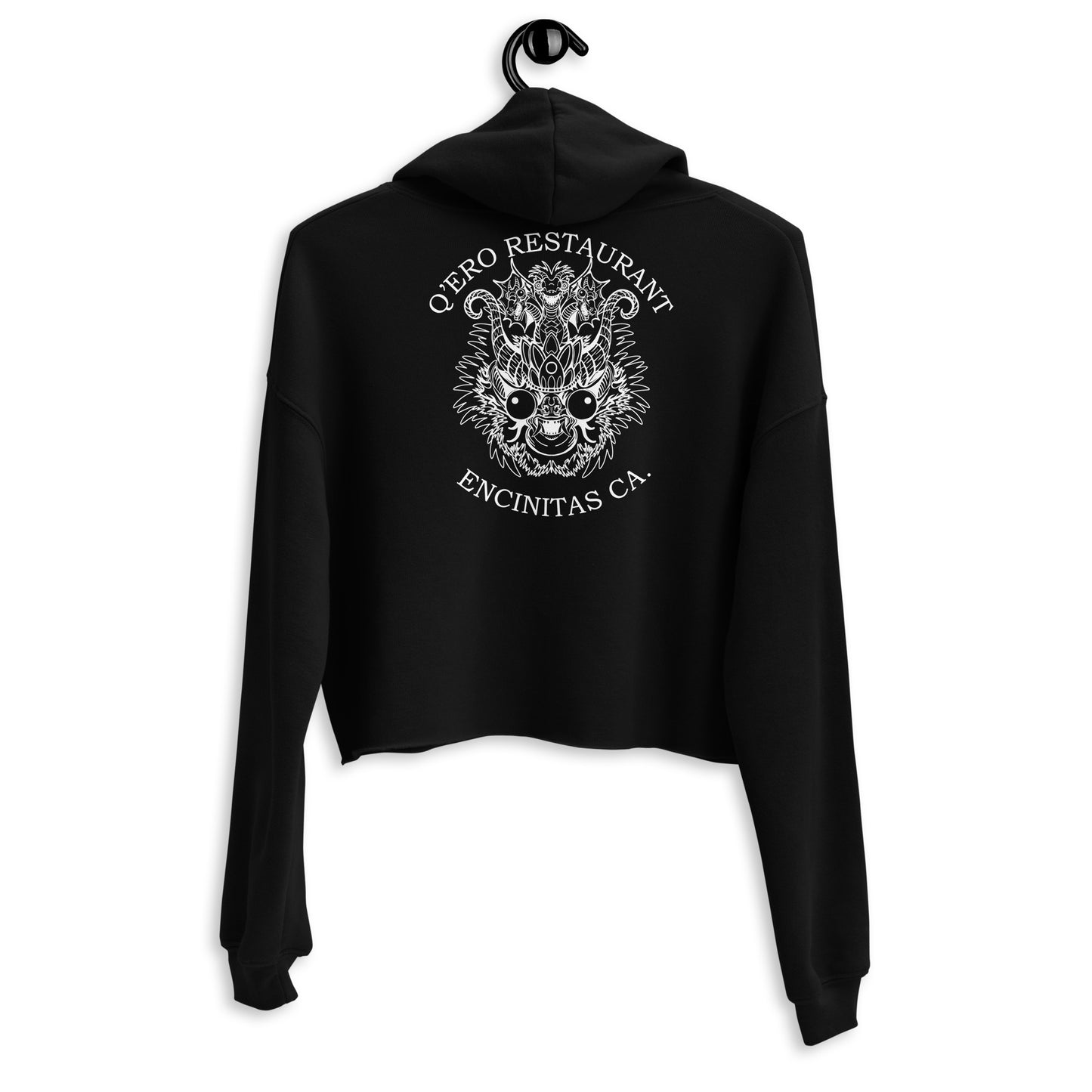 Diablada White Outline - Crop Hoodie