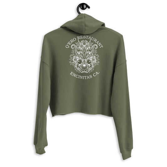 Diablada White Outline - Crop Hoodie